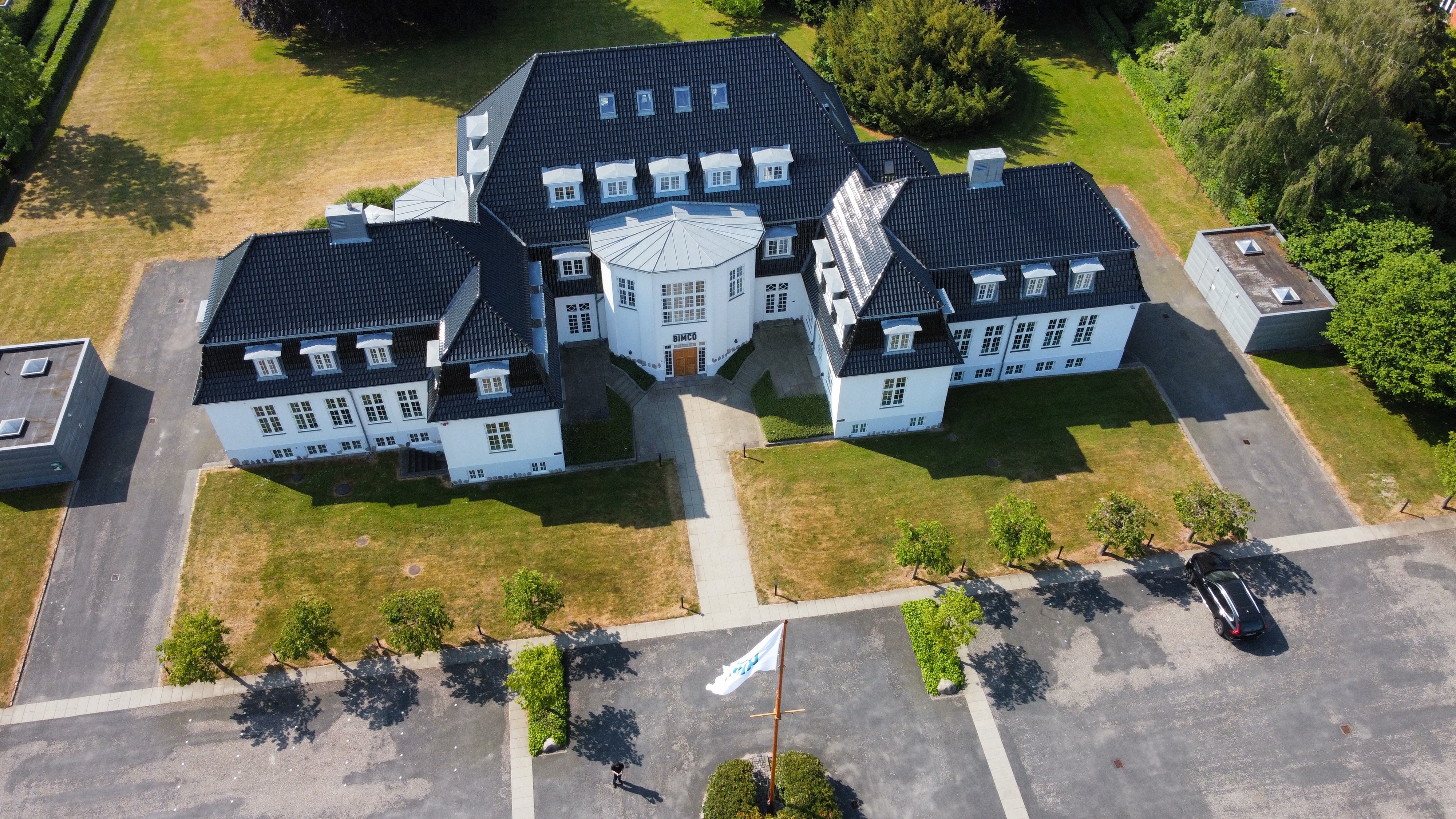 Aerial view of BIMCO House in Bagsværd, Copenhagen