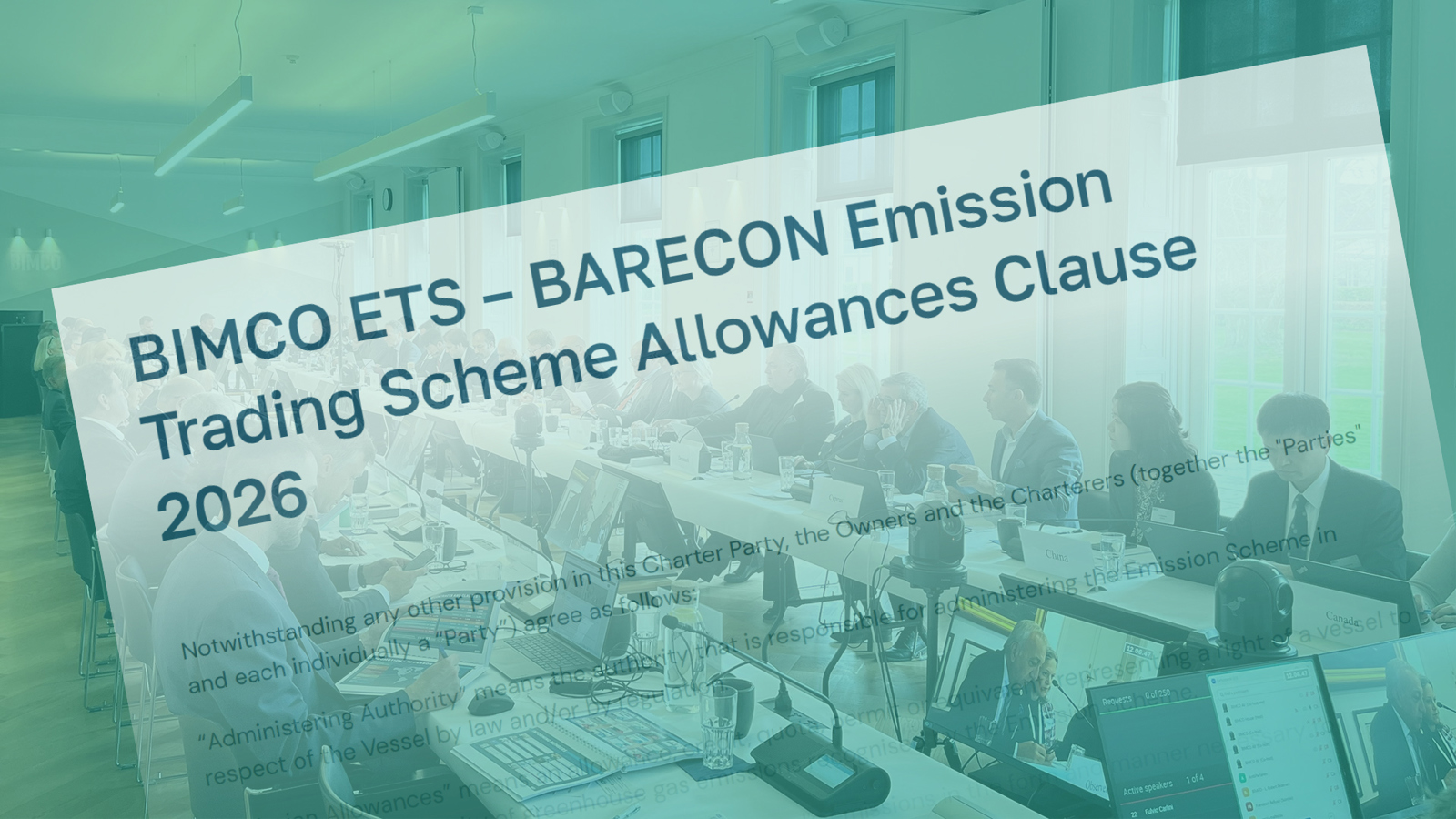 BARECON superimposed over a meeting