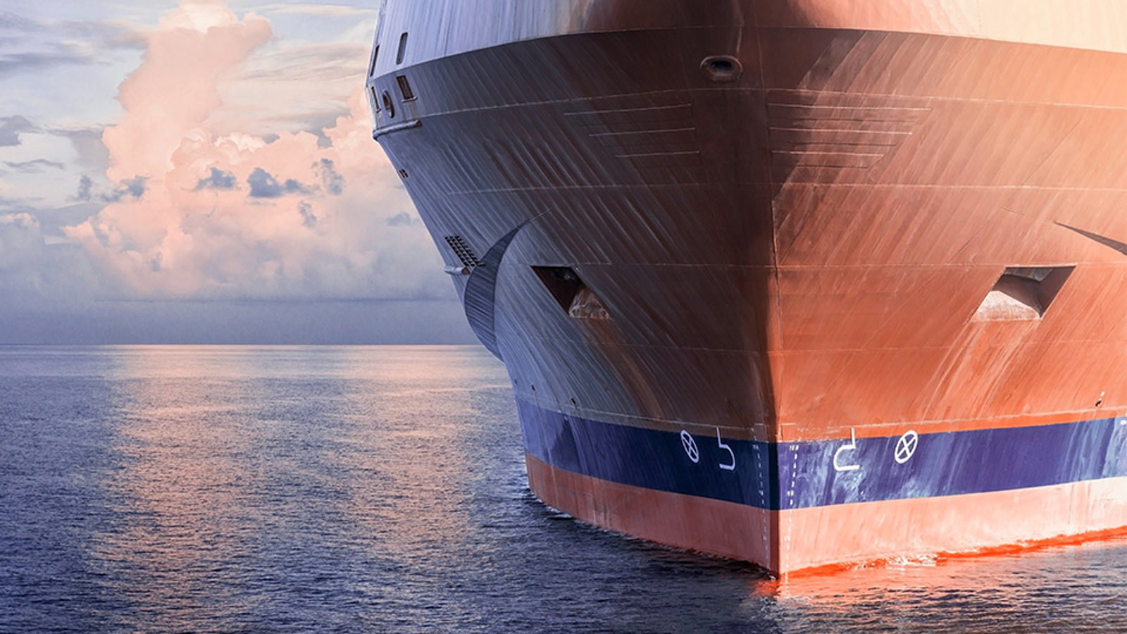 A vessel's hull while sailing