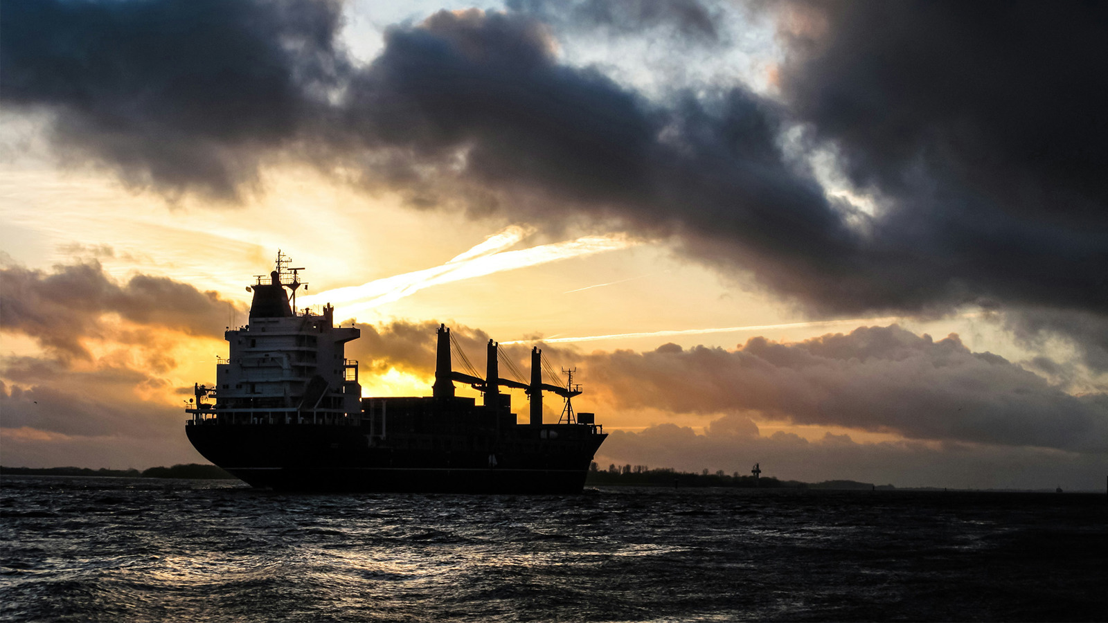 Vessel at sunrise