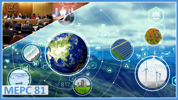 Green infrastructure superimposed with IMO meeting