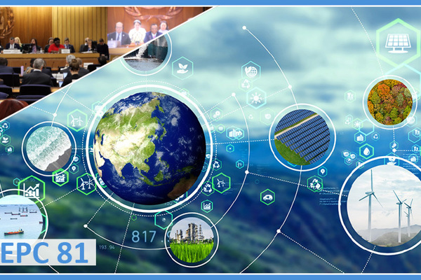 Green infrastructure superimposed with IMO meeting