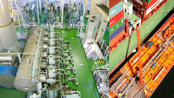 Vessel internal machinery and external deck operations