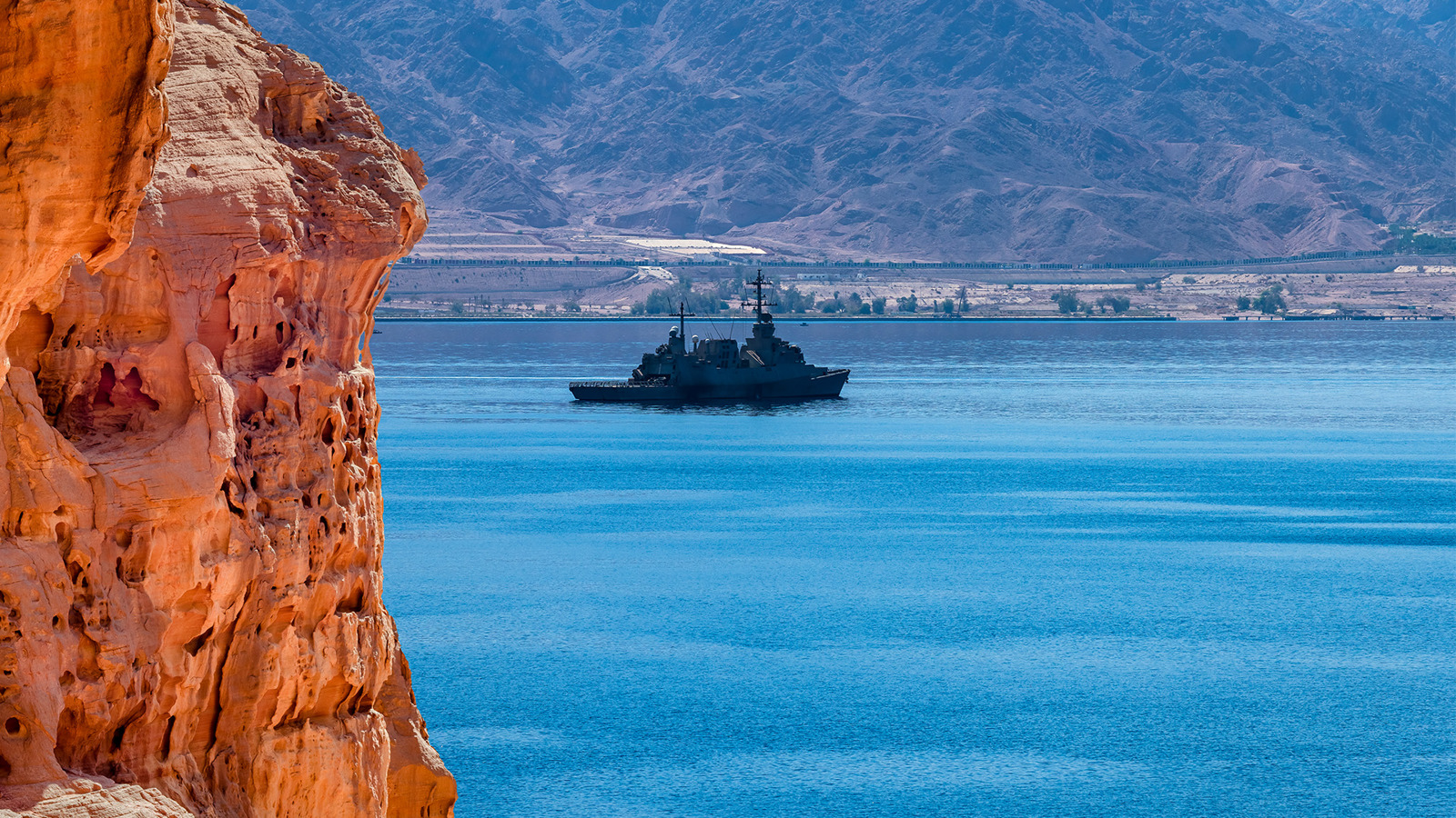 Vessel in a bay