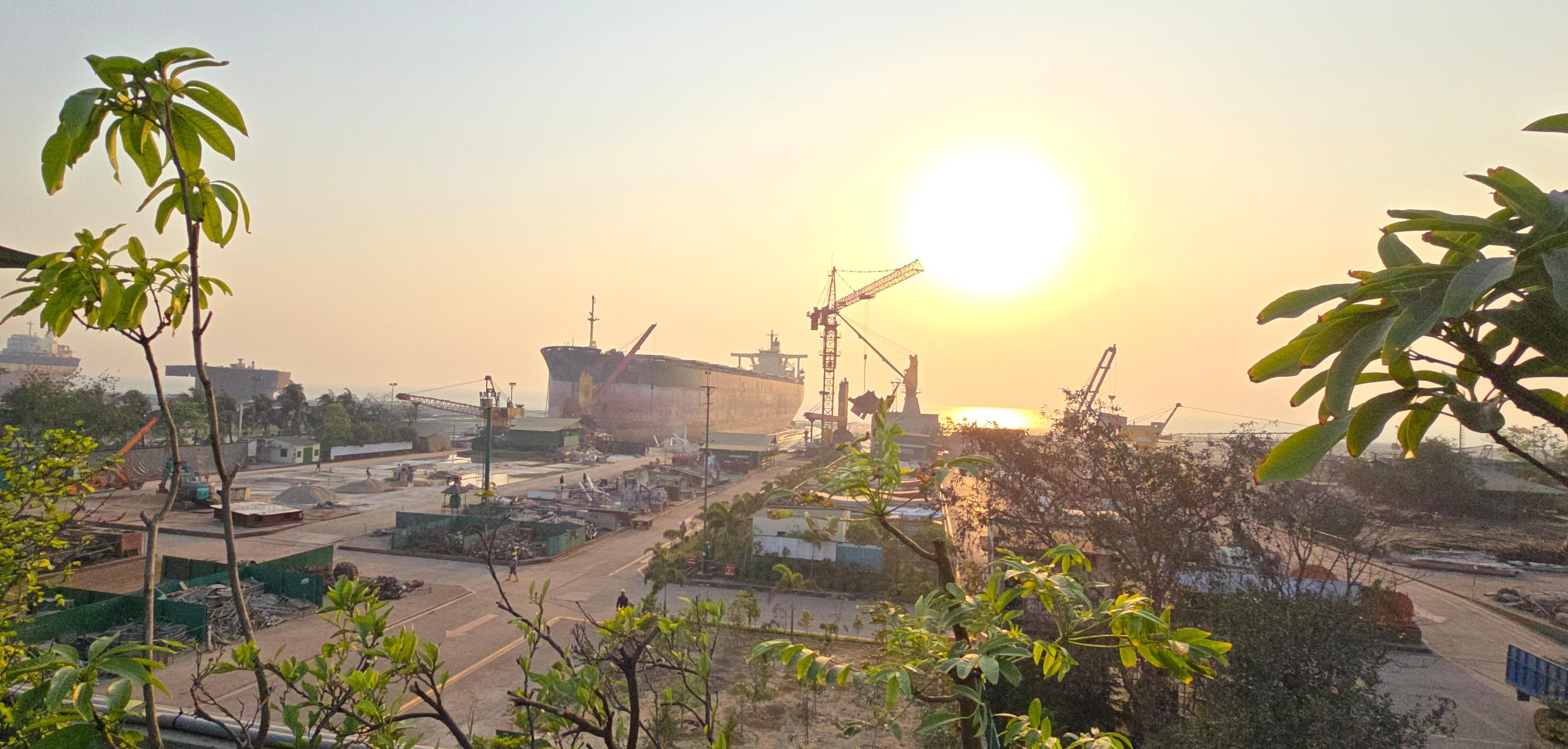 A ship recycling yard